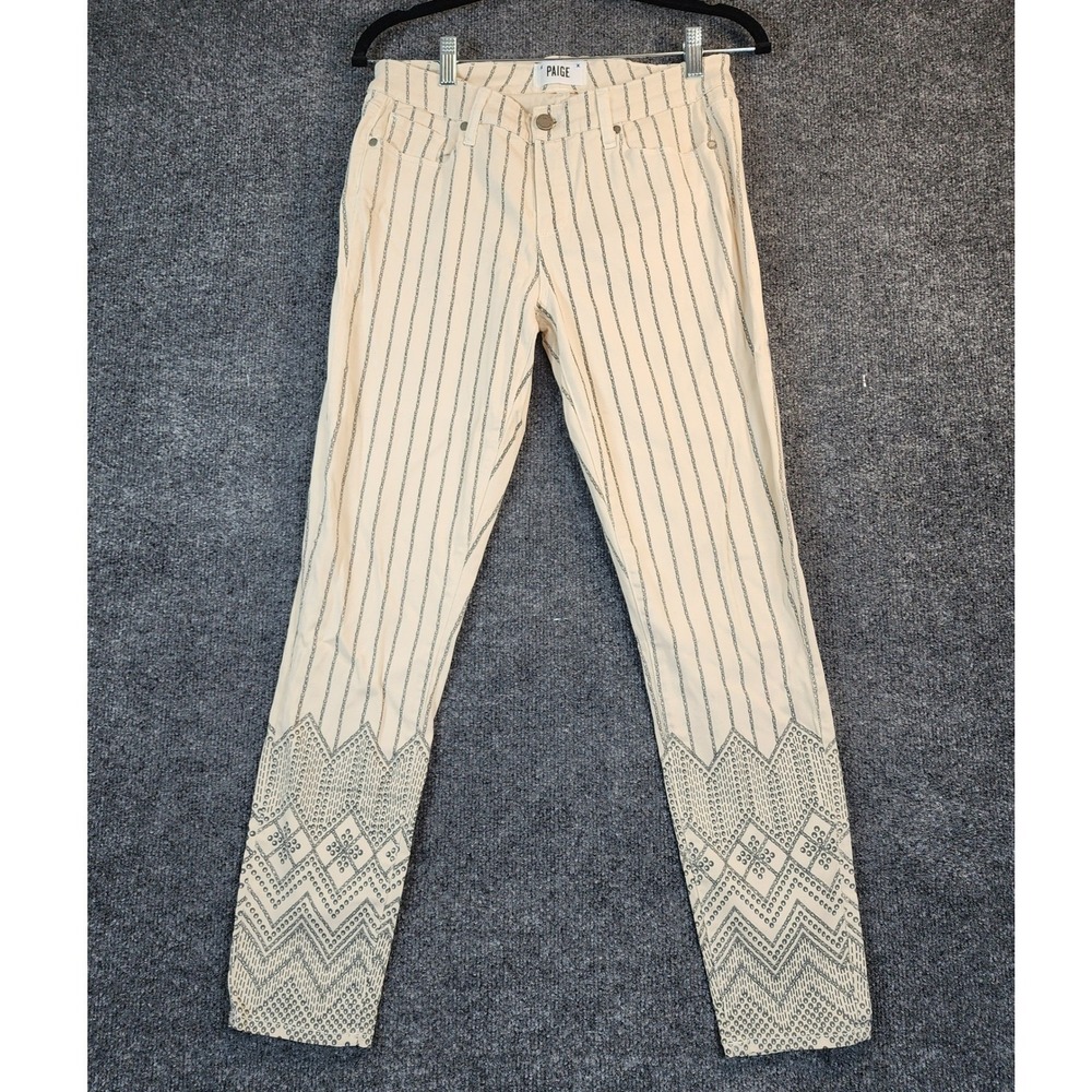 PAIGE Verdugo Ankle‎ Women Boho Festival Western Art To Wear Jeans Size 30